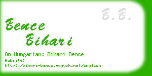 bence bihari business card